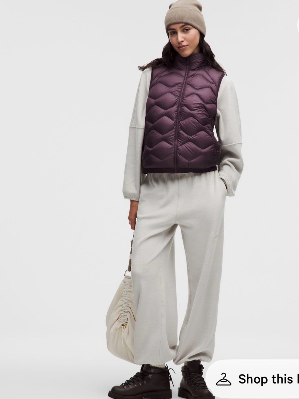 lululemon Quilted Plum Women's Featherweight Vest M 900 Fill Packable